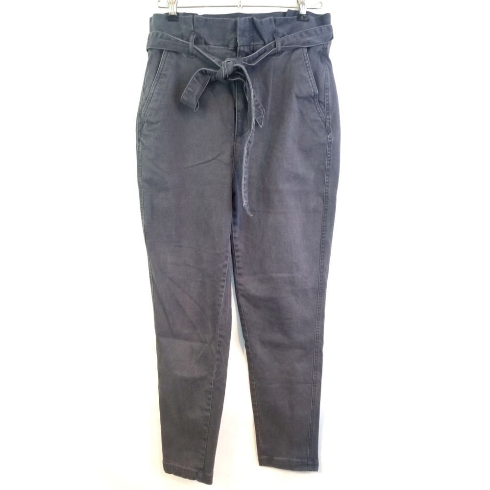 Express Size 8 Extreme High Rise Pants Belted Gray